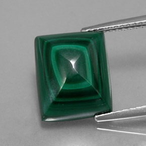 Malachite vert naturelle baguette, 9,15 ct, opaque