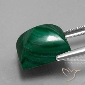 Malachite Vert pin naturelle Baquette, 12.33 ct, Opaque