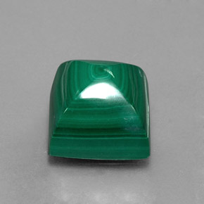 Malachite vert naturelle carré, 9,86 ct, opaque