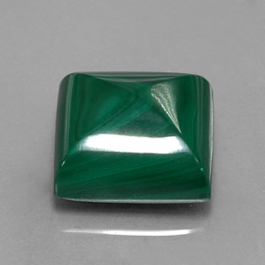 Malachite vert naturelle carré, 12,37 ct, opaque