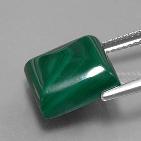 Malachite vert naturelle carré, 12,37 ct, opaque