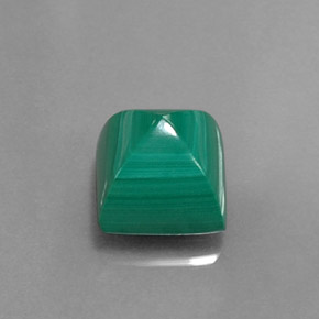 Malachite vert naturelle carré, 4,51 ct, opaque