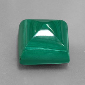 Malachite vert naturelle carré, 11,21 ct, opaque