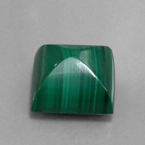 Malachite vert naturelle carré, 15,43 ct, opaque