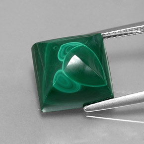 Malachite vert naturelle carré, 11,07 ct, opaque