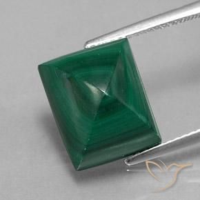 13.07ct Naturel Vert Malachite, Baquette, Opaque
