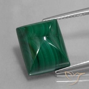 Malachite Vert pin naturelle Baquette, 13.73 ct, Opaque