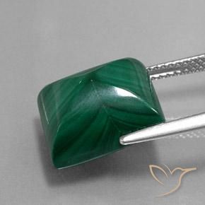 Malachite Vert pin naturelle Baquette, 13.73 ct, Opaque