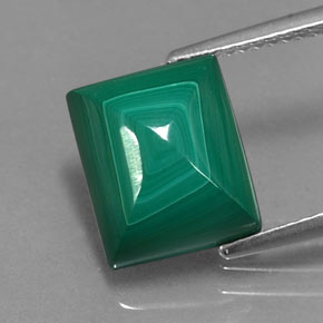 Malachite vert naturelle baguette, 6,19 ct, opaque