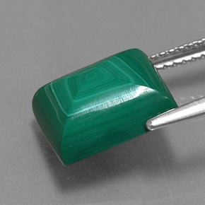 Malachite vert naturelle baguette, 6,19 ct, opaque