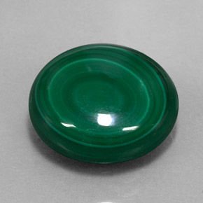 Malachite vert naturelle coupe roude, 15,28 ct, opaque