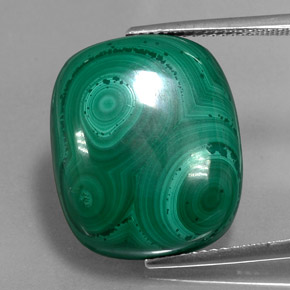 Malachite Vert multicolore naturelle Coupe coussin, 25.87 ct, Opaque
