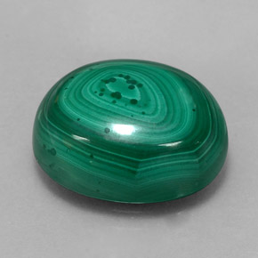 Malachite vert naturelle coupe ovale, 17,27 ct, opaque