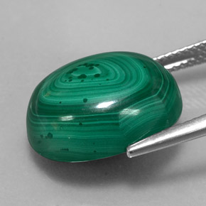 Malachite vert naturelle coupe ovale, 17,27 ct, opaque