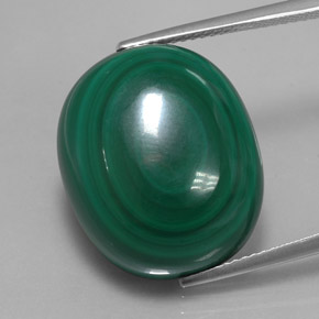 Malachite vert naturelle coupe ovale, 33,16 ct, opaque