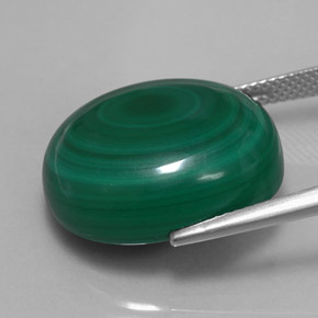 Malachite vert naturelle coupe ovale, 33,16 ct, opaque