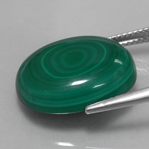Malachite vert naturelle coupe ovale, 18,06 ct, opaque