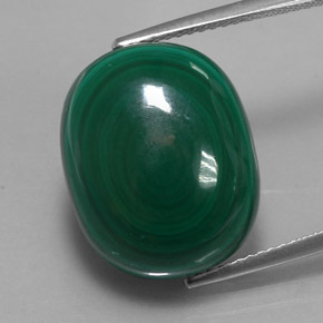 Malachite vert naturelle coupe ovale, 19,51 ct, opaque