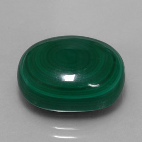 Malachite vert naturelle coupe ovale, 19,51 ct, opaque