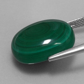 Malachite vert naturelle coupe ovale, 19,51 ct, opaque