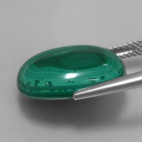Malachite vert naturelle coupe ovale, 17,63 ct, opaque