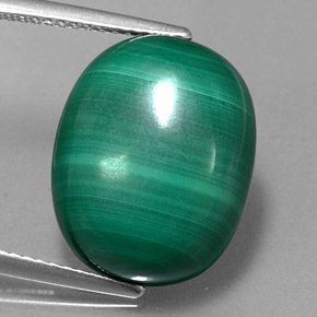 Malachite vert naturelle coupe ovale, 14,85 ct, opaque