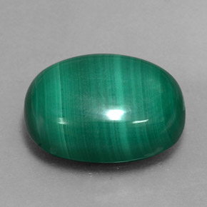 Malachite vert naturelle coupe ovale, 14,85 ct, opaque