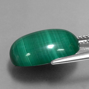 Malachite vert naturelle coupe ovale, 14,85 ct, opaque