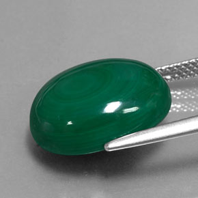 Malachite vert naturelle coupe ovale, 13,11 ct, opaque