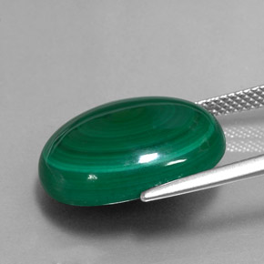 Malachite vert naturelle coupe ovale, 17,95 ct, opaque