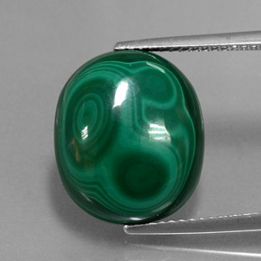 Malachite vert naturelle coupe ovale, 14,79 ct, opaque