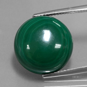 Malachite vert naturelle coupe roude, 21,31 ct, opaque