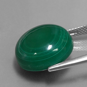 Malachite vert naturelle coupe roude, 21,31 ct, opaque