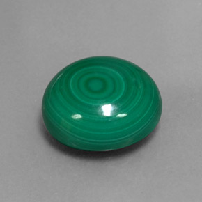 Malachite vert naturelle coupe roude, 7,16 ct, opaque