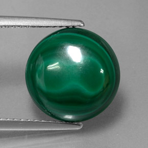Malachite vert naturelle coupe roude, 9,24 ct, opaque