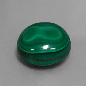 Malachite vert naturelle coupe roude, 9,24 ct, opaque