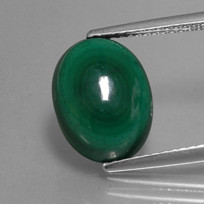 Malachite vert naturelle coupe ovale, 8,38 ct, opaque