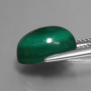 Malachite vert naturelle coupe ovale, 8,38 ct, opaque