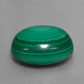 Malachite vert naturelle coupe ovale, 9,57 ct, opaque