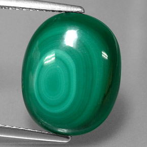 Malachite Vert multicolore naturelle Coupe ovale, 10.63 ct, Opaque