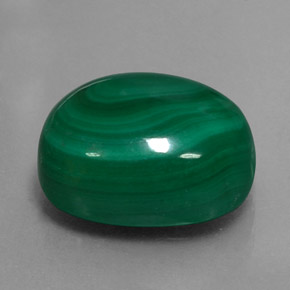 Malachite vert naturelle coupe ovale, 13,04 ct, opaque