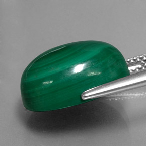 Malachite vert naturelle coupe ovale, 13,04 ct, opaque