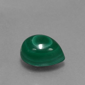 Malachite vert naturelle en forme de poire, 3,08 ct, opaque
