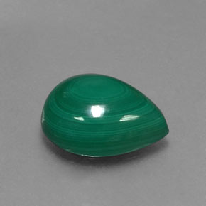 Malachite vert naturelle en forme de poire, 4,09 ct, opaque