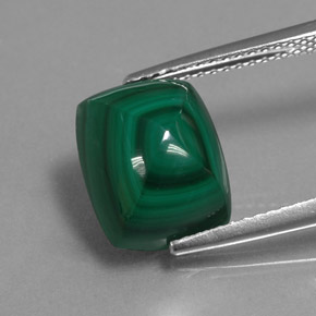 Malachite Vert multicolore naturelle Baquette, 6.58 ct, Opaque