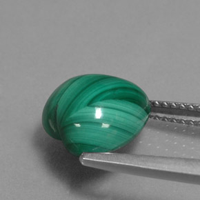 Malachite vert naturelle forme de coeur, 5,81 ct, opaque