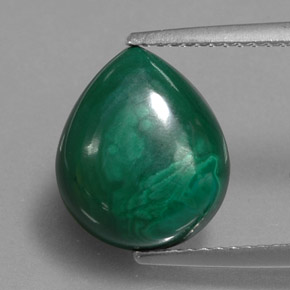 Malachite vert naturelle en forme de poire, 5,58 ct, opaque