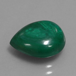 Malachite vert naturelle en forme de poire, 5,58 ct, opaque