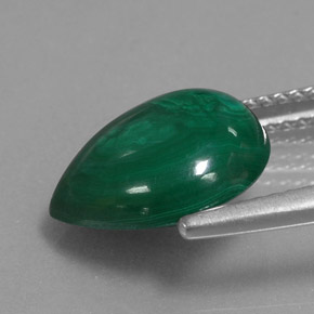 Malachite vert naturelle en forme de poire, 5,58 ct, opaque