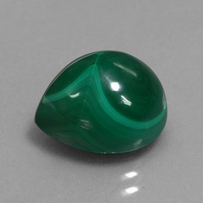 Malachite vert naturelle en forme de poire, 8,20 ct, opaque
